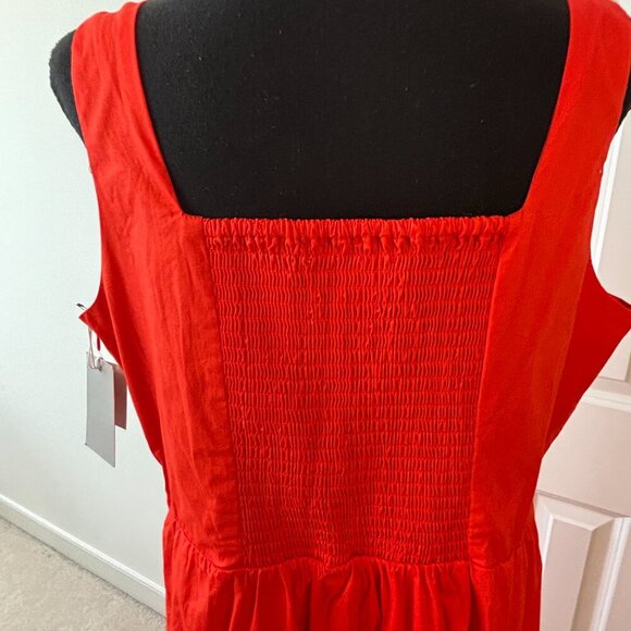 Chelsea 28 Red Square Neck Maxi Sleeveless Sundress- Plus Size XXL - NWT - Picture 4 of 12